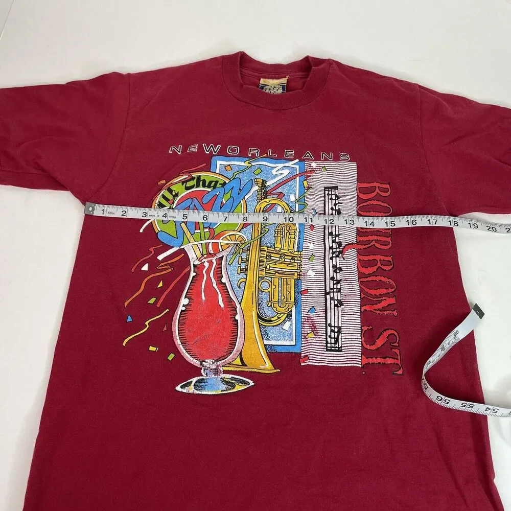 Vintage New Orleans Graphic T Shirt, Medium, Red, Short Sleeve, USA - Picture 5 of 6